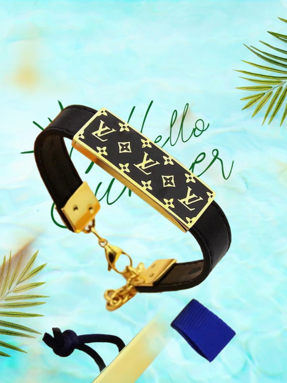 New 🔥stainless steel Fashion Black and Gold Monogram Chain Bracelet. - Picture 7 of 9